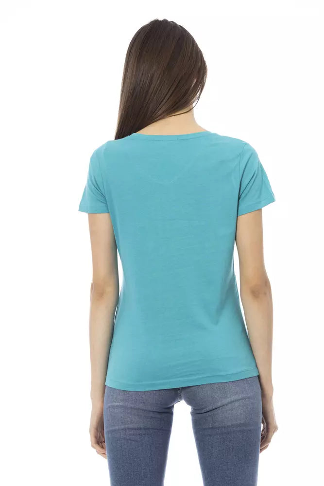 Light Blue Cotton Women Top