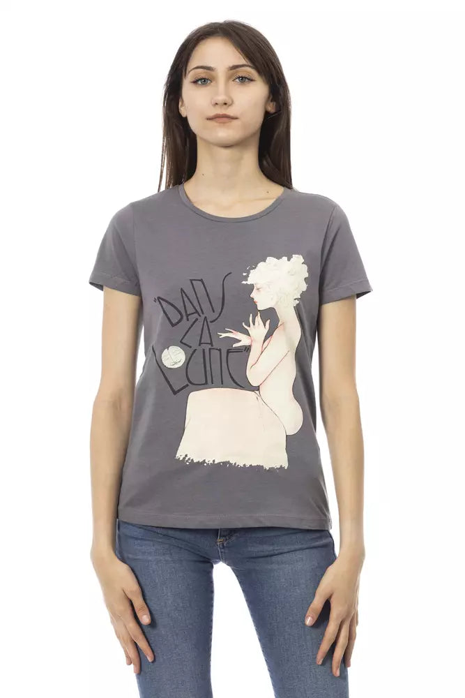 Gray Cotton Women Top