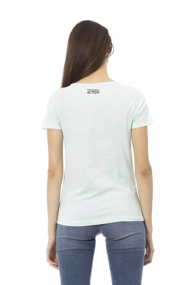 Light Blue Cotton Women Top