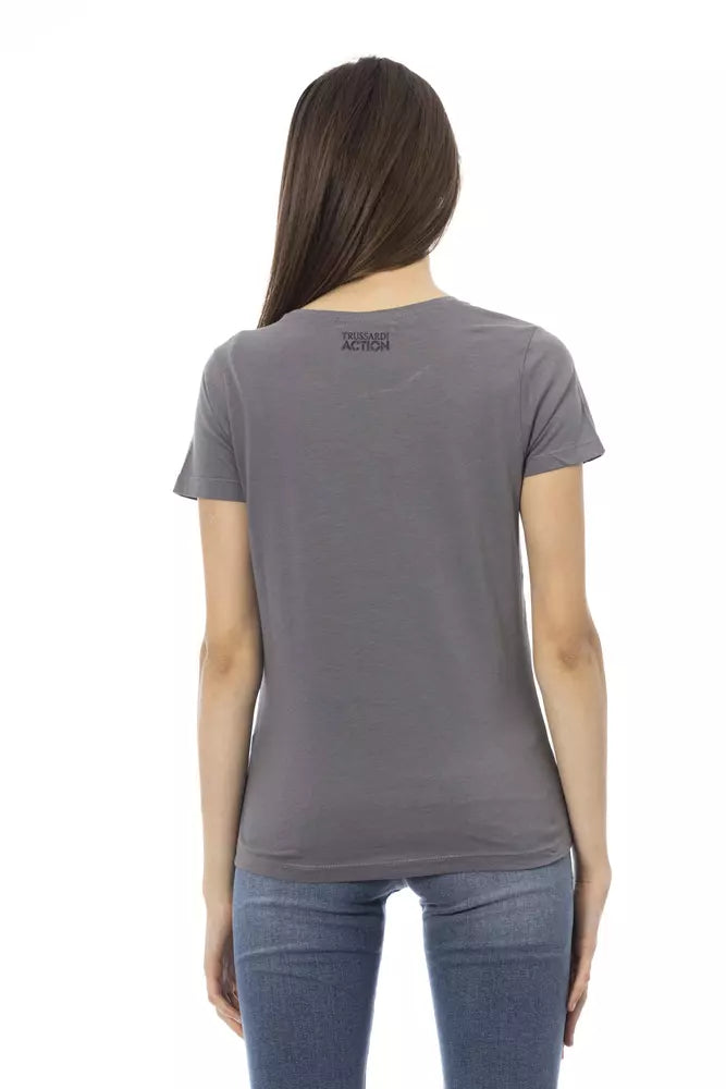 Gray Cotton Women Top