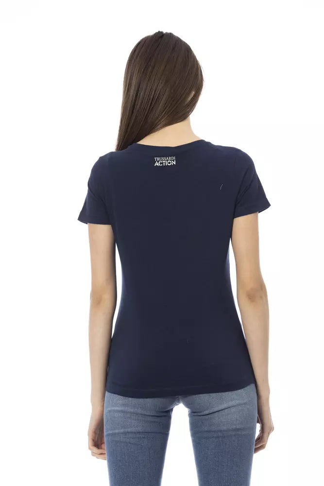 Blue Cotton Women Top