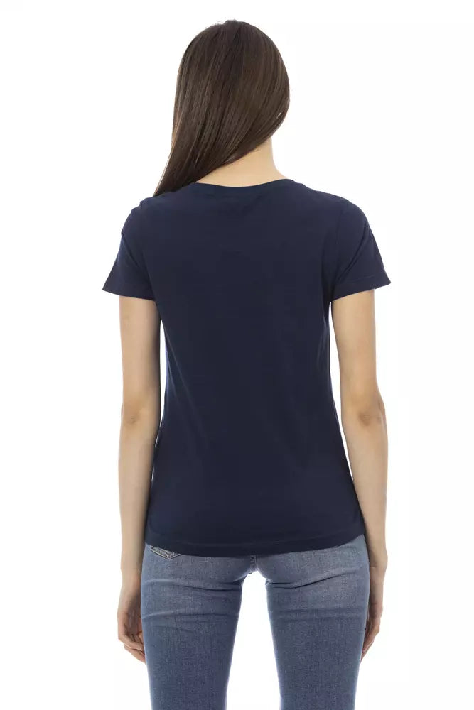 Blue Cotton Women Top