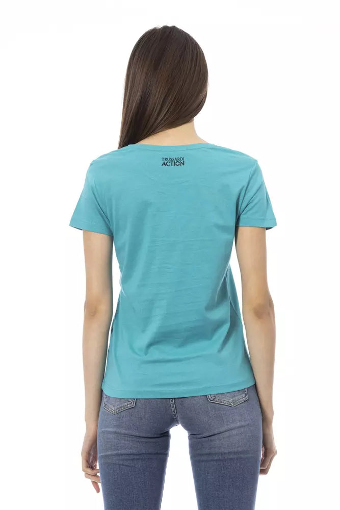 Light Blue Cotton Women Top