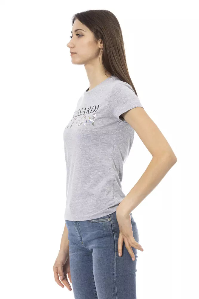 Gray Cotton Women Top