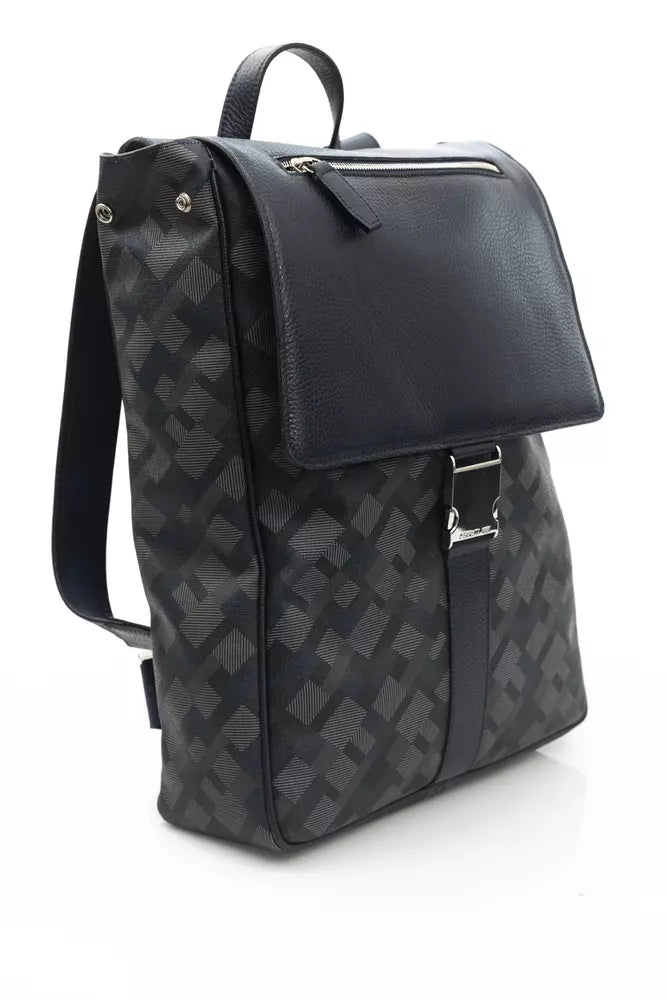 Blue PVC Men Backpack