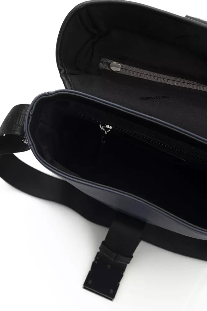 Blue Polyurethane Men Messenger Bag