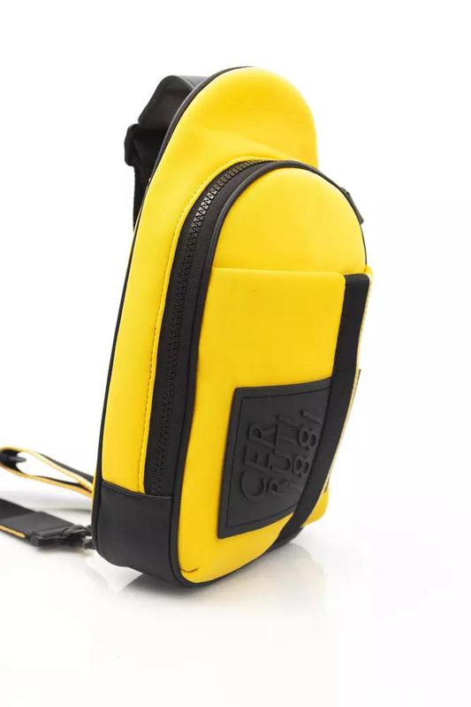 Yellow Polyester Men Backpack