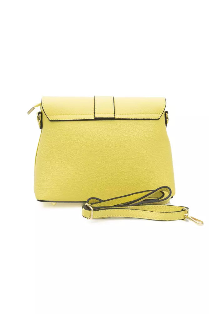 Yellow Leather Women Crossbody