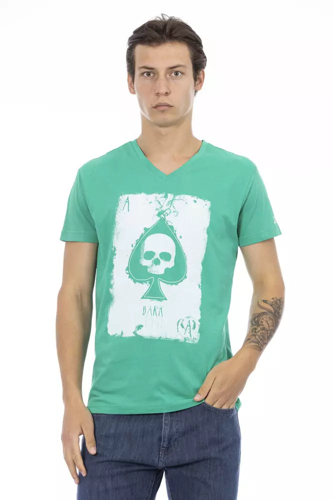 Green Cotton Men T-Shirt