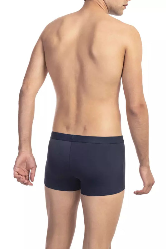 Blue Polyester Men Swimwear