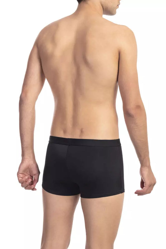 Black Polyester Men Swim Trunk