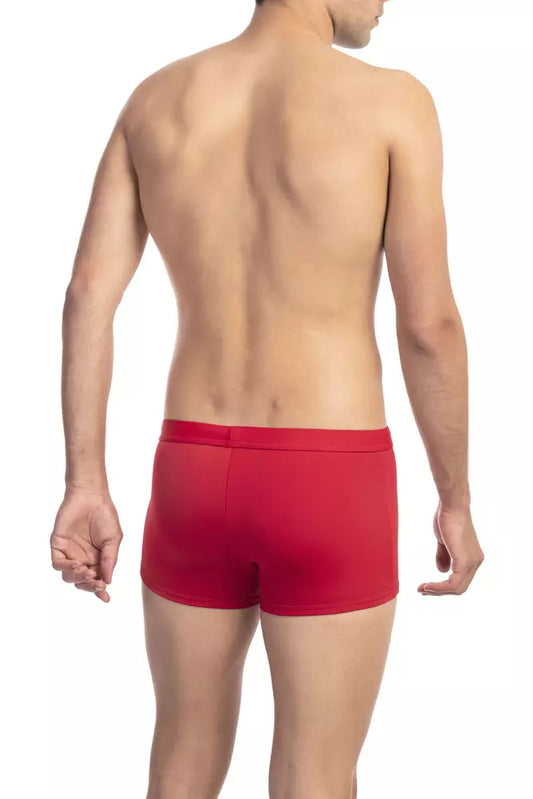 Red Polyester Men Swim Trunk