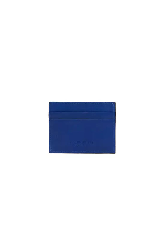 Blue Leather Men Wallet