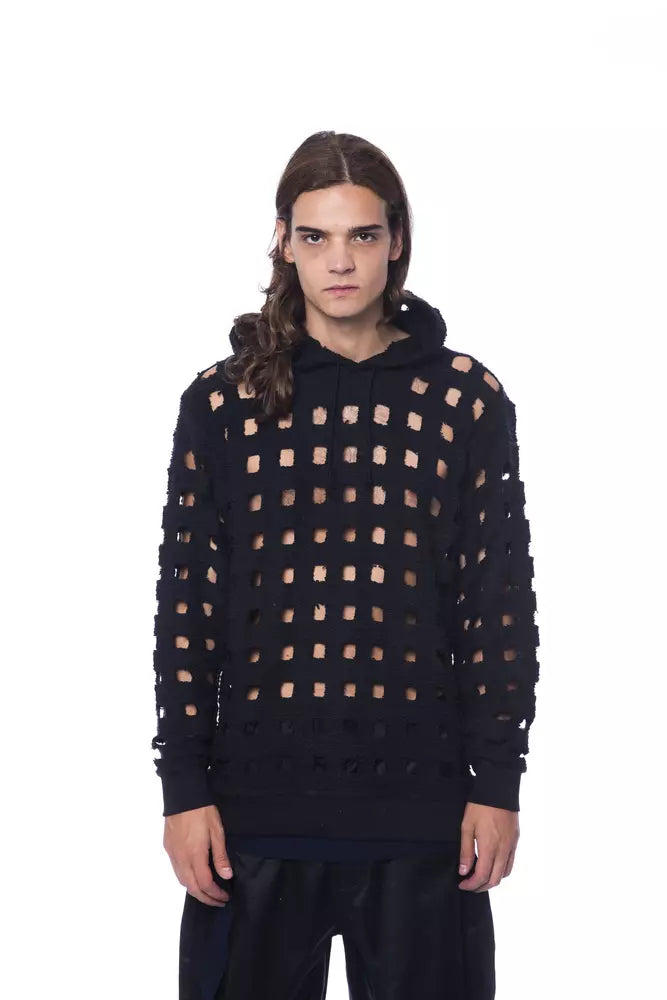 Black Cotton Mens Sweater