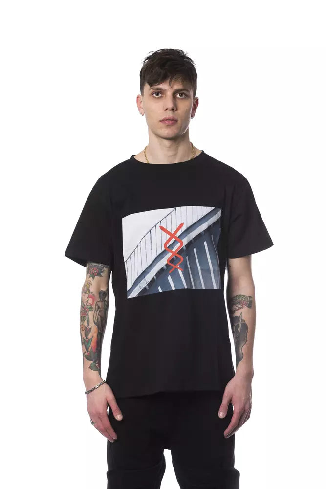 Black Cotton Men T-Shirt