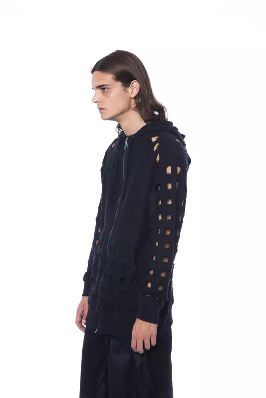 Black Cotton Men Sweater