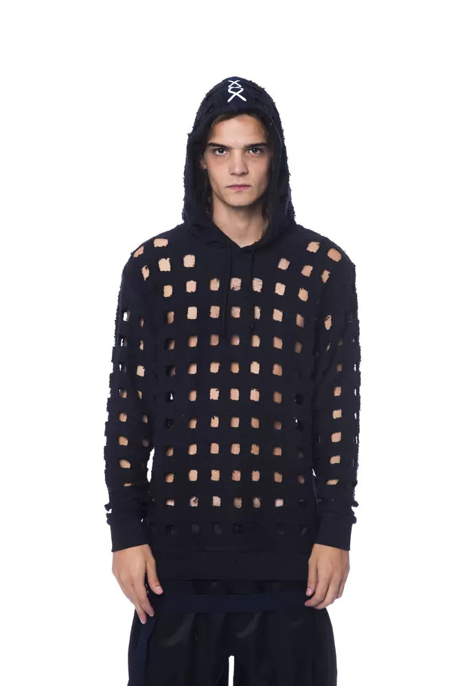 Black Cotton Mens Sweater