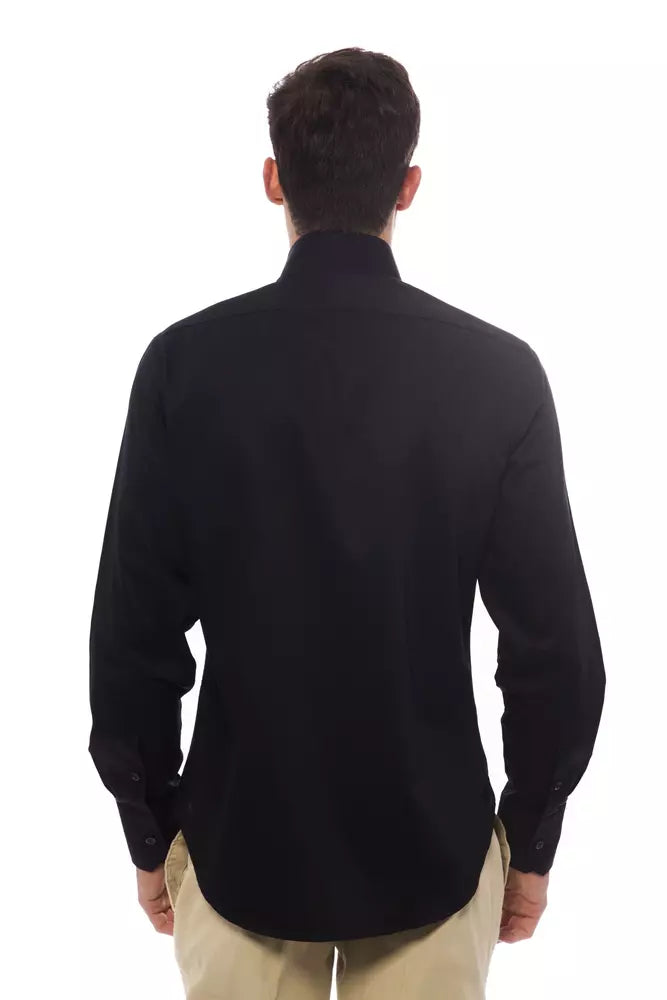 Black Cotton Men Shirt