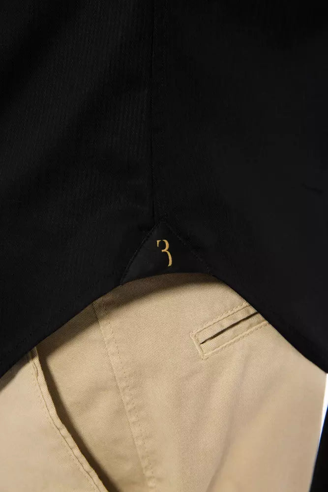 Black Cotton Men Shirt