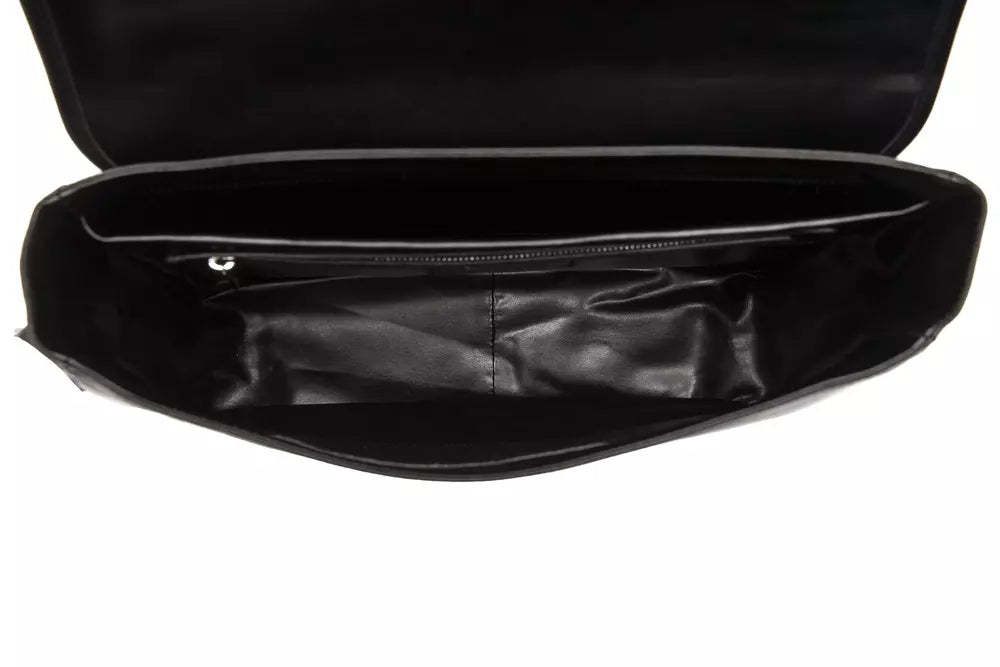 Black Leather Men Messenger Bag