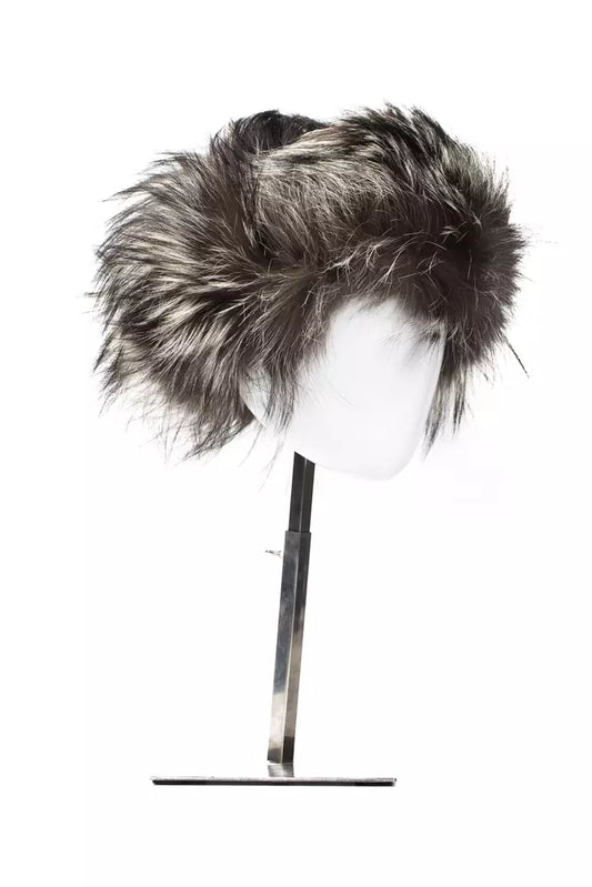 Gray Fox Fur Men Cap