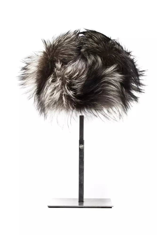 Gray Fox Fur Men Cap