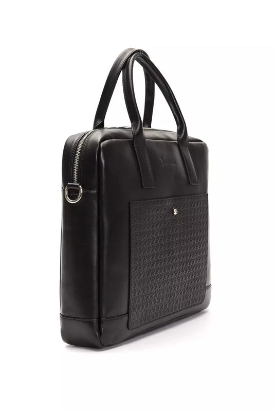 Black Leather Men Briefcase