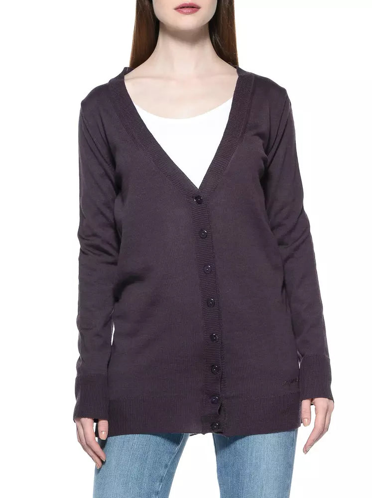 Violet Wool Women Cardigan