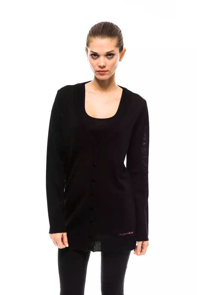 Black Wool Women Cardigan