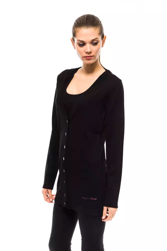 Black Wool Women Cardigan