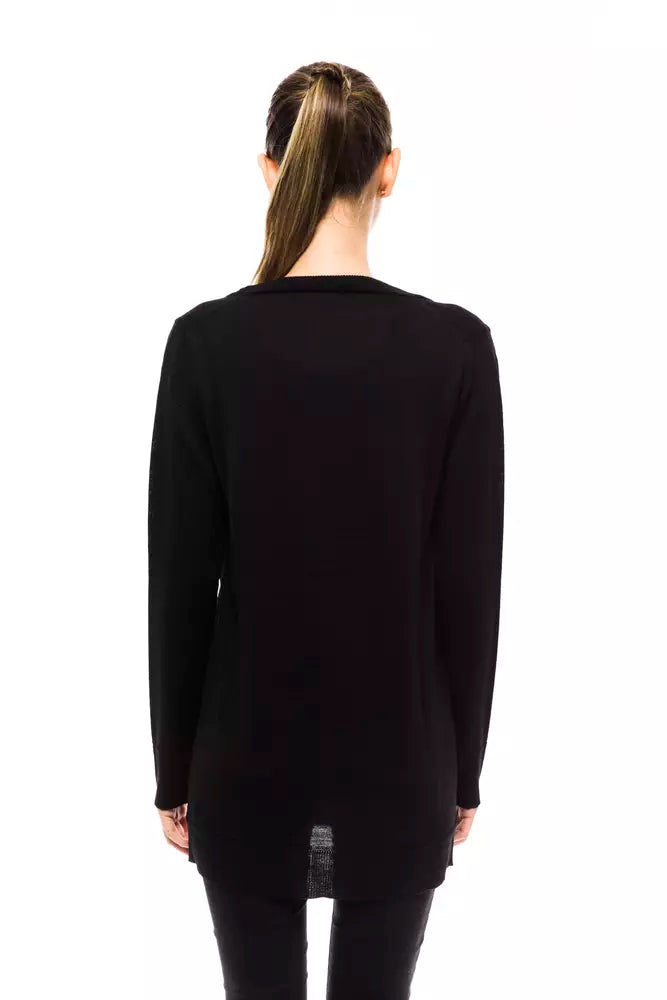 Black Wool Women Cardigan