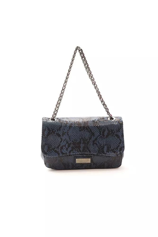 Blue Leather Women Crossbody Bag