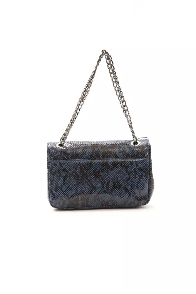 Blue Leather Women Crossbody Bag