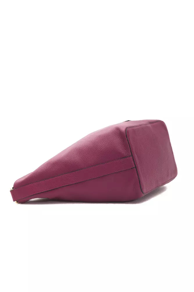 "Burgundy Leather Women Shoulder Bag"