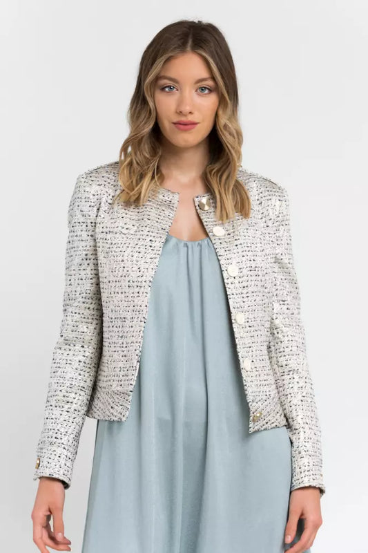 Beige Cotton Women Blazer
