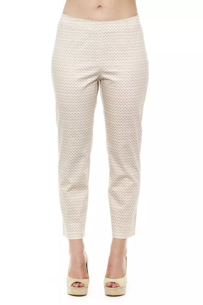 Beige Cotton Women Pant