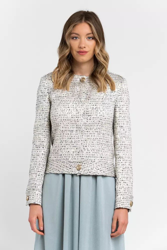 Beige Cotton Women Blazer