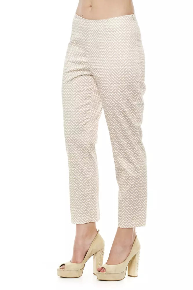 Beige Cotton Women Pant