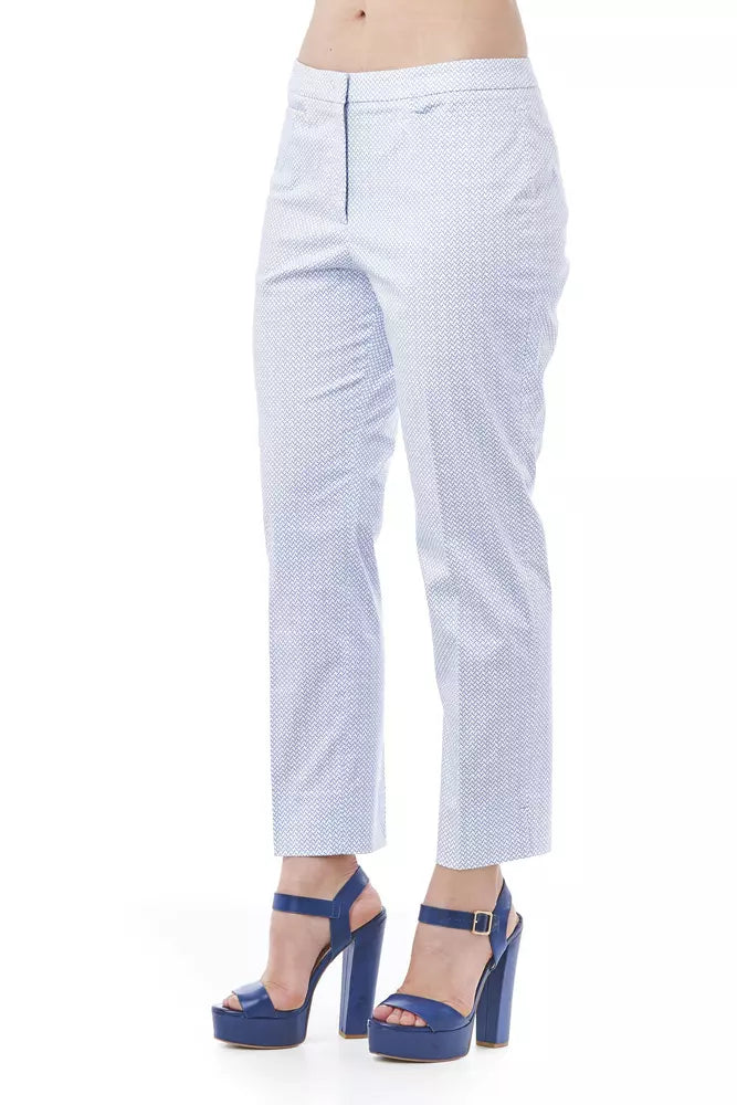 Light-Blue Cotton Women Trouser