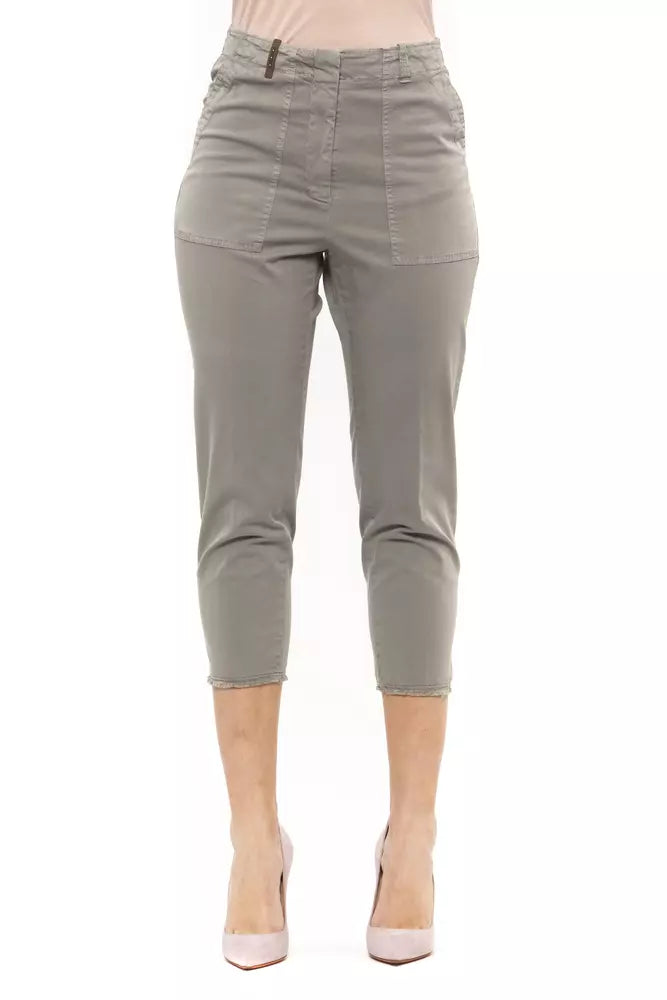 Green Cotton Women Trouser
