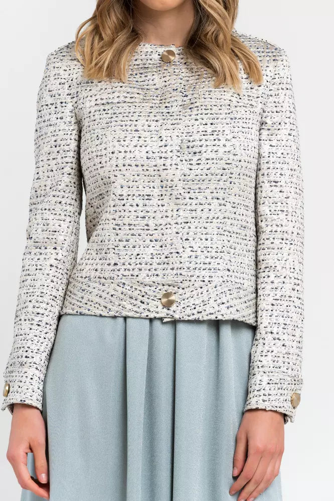 Beige Cotton Women Blazer