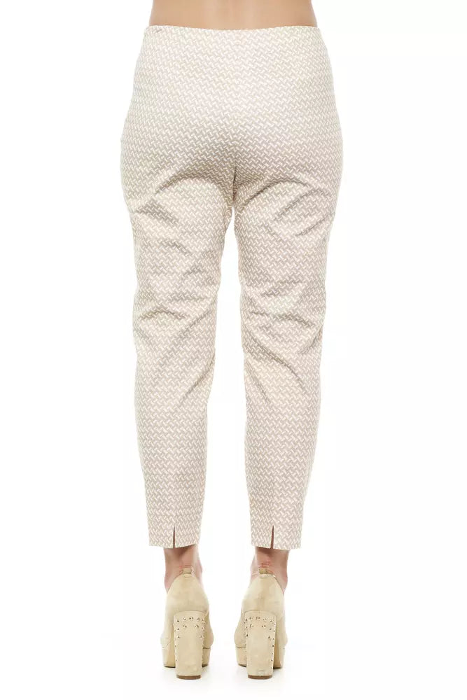 Beige Cotton Women Pant
