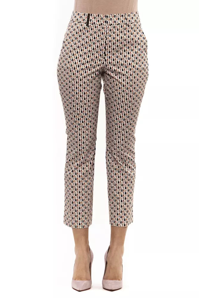 Multicolor Cotton Women Trouser
