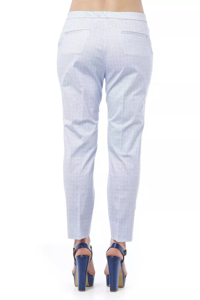 Light-Blue Cotton Women Trouser