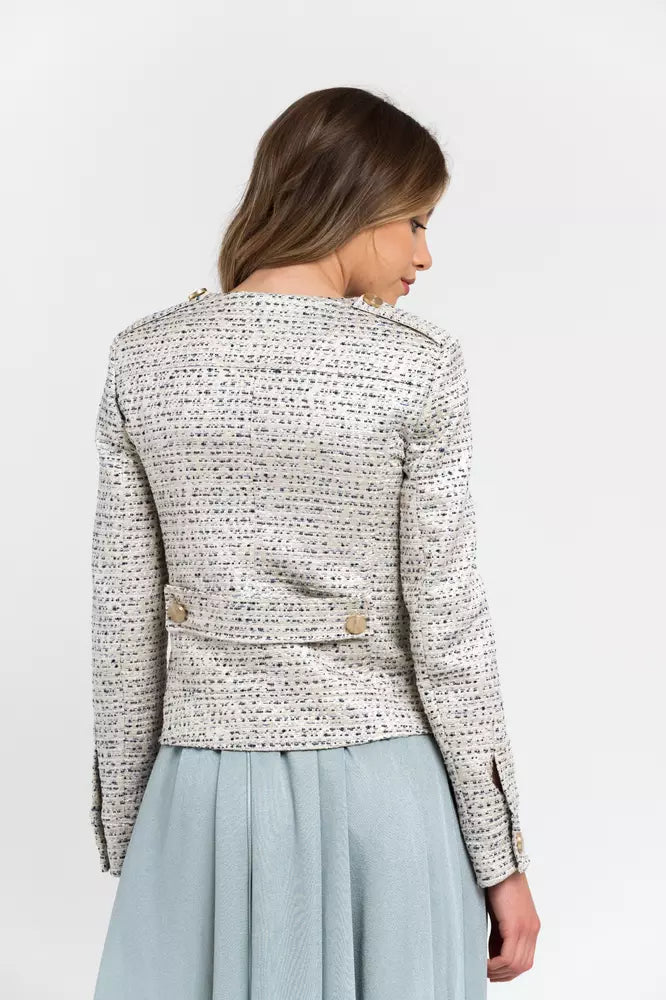 Beige Cotton Women Blazer