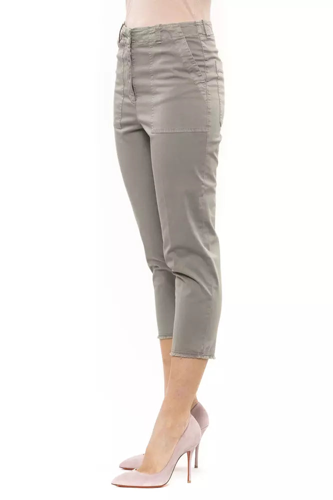 Green Cotton Women Trouser