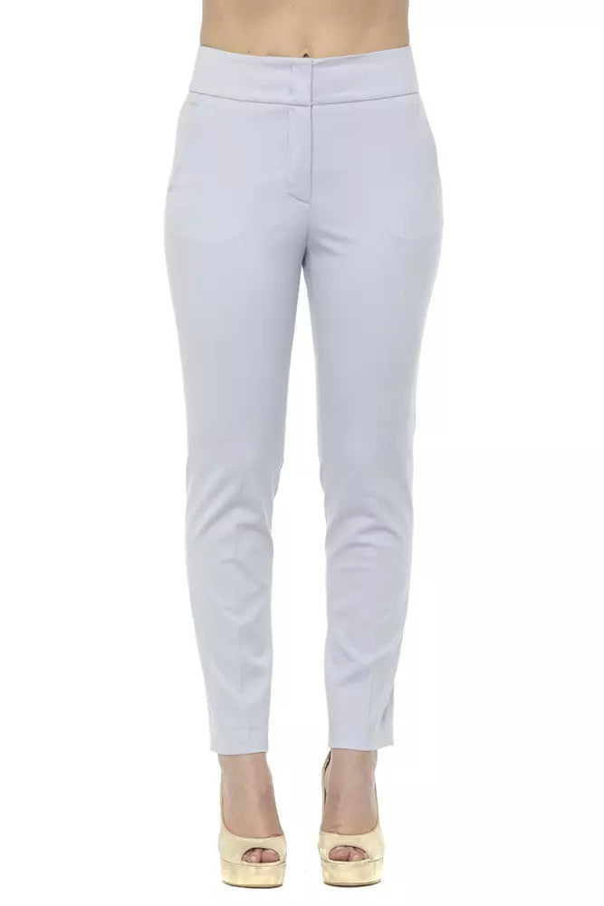Light-Blue Cotton Women Trouser