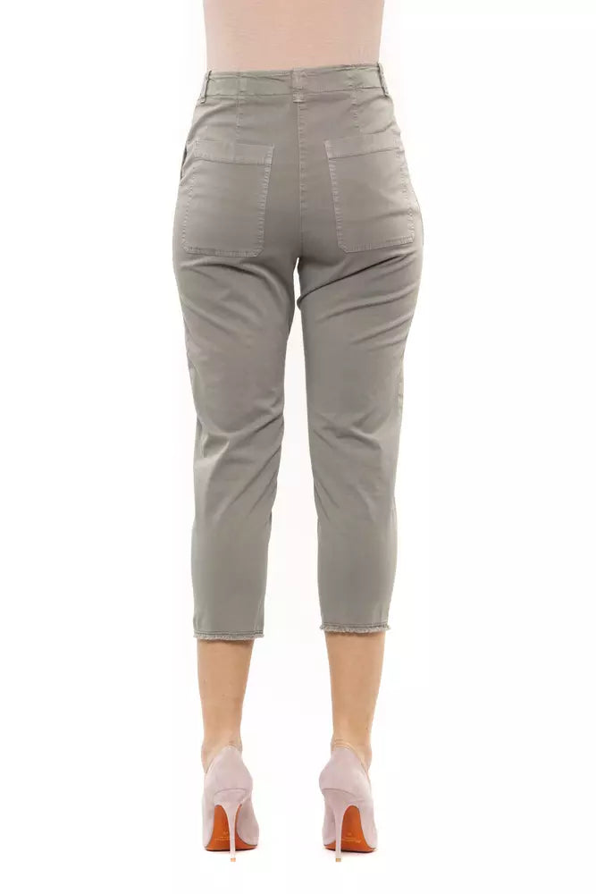 Green Cotton Women Trouser