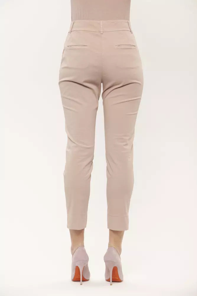 Pink Cotton Women Trouser