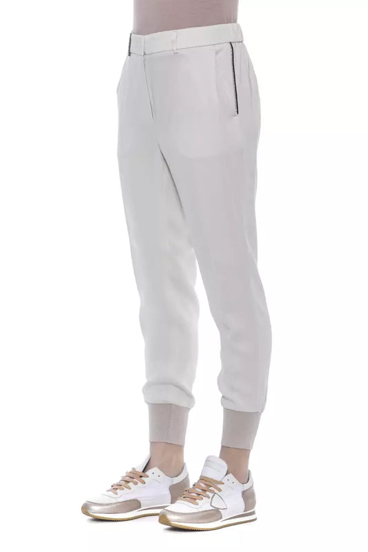 Beige Viscose Women Pant